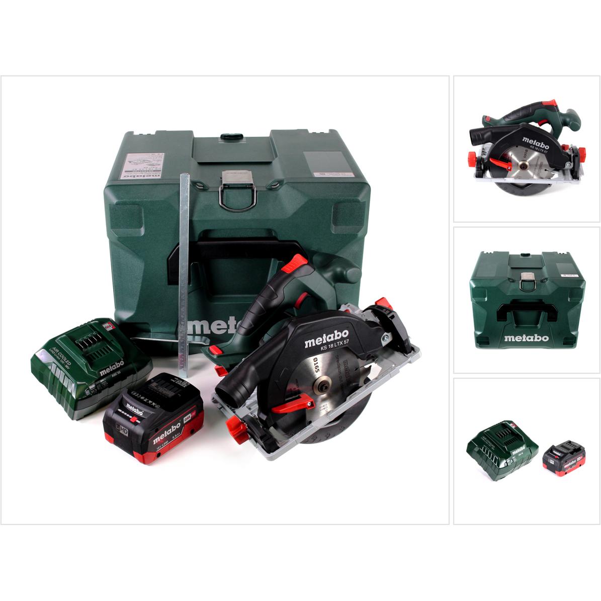 Metabo, Handkreissäge, KS 18 LTX 57 Akku Handkreissäge 18V 165x20mm + 1x Akku 5,5Ah + Ladegerät + MetaLoc