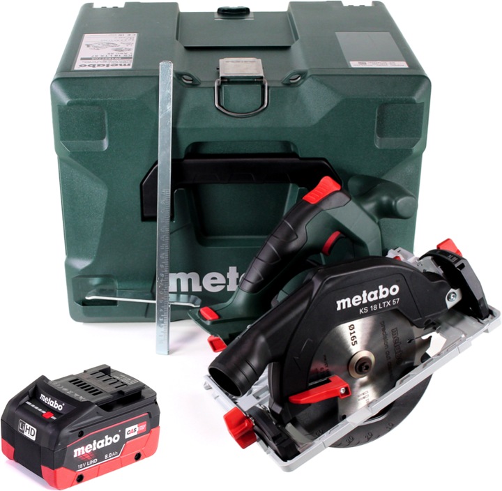 Immagine prodotto Metabo KS 18 LTX 57 Sega circolare a batteria 18V 165x20mm + 1x batteria 8,0Ah + MetaLoc - senza caricatore