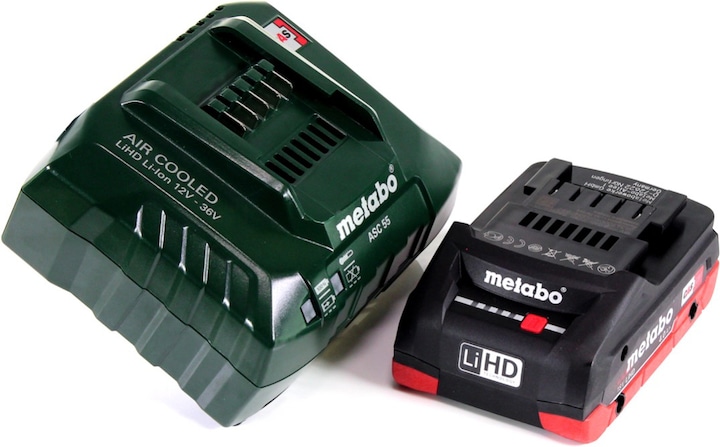 Produktbild Metabo Akku Basis Set 18V mit 1x Akku LiHD 4,0Ah ( 625367000 ) + Ladegerät ASC 55 ( 627044000 ) Folg (18 V)