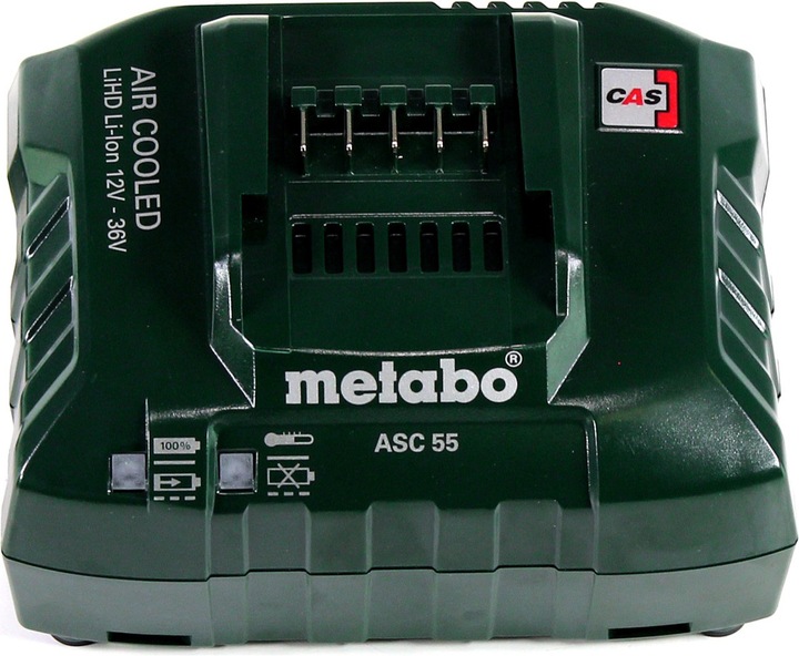 Actual product image Metabo Battery base set 18V with 2x battery LiHD 4,0Ah ( 625367000 ) + charger ASC 55 ( 627044000 ) Folg (18 V)