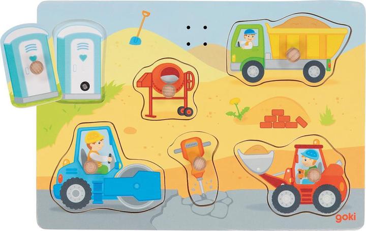 Produktbild Goki Soundpuzzle Baustelle (6 Teile)