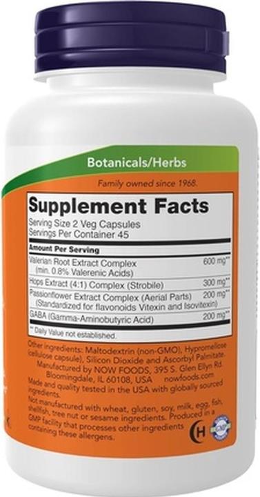 Actual product image Now Foods Sleep Supplement with Valerian Root Extract Hops and Passionflower