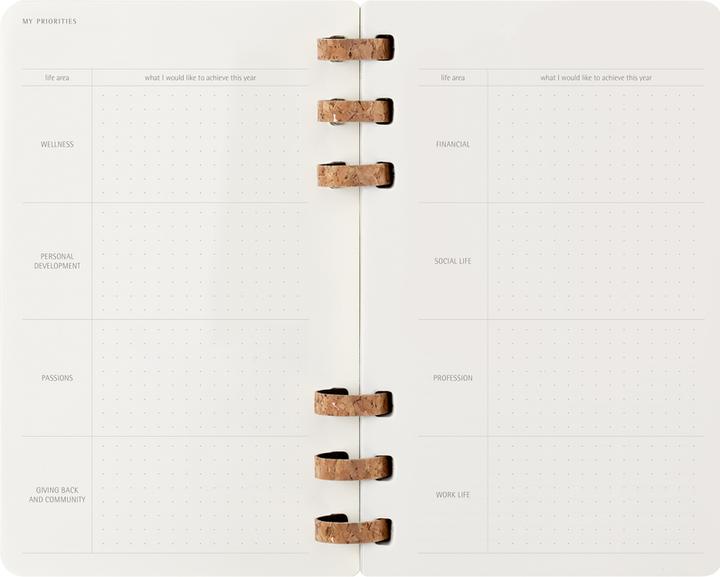Productafbeelding Moleskine 12-maandenplanner met spiraalbinding, L/A5, zachte kaft, zwart (A5, Engels)