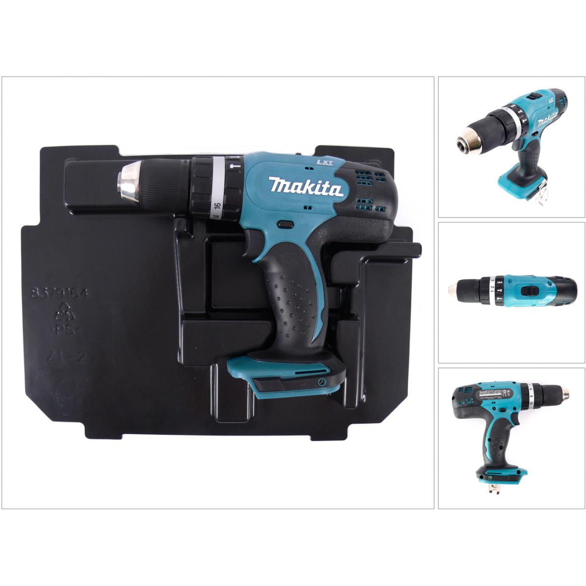 Makita, Bohrmaschine + Akkuschrauber, DHP 453 ZE Akku Schlagbohrschrauber 18V 42Nm + Einlage für Makpac (Akkubetrieb)