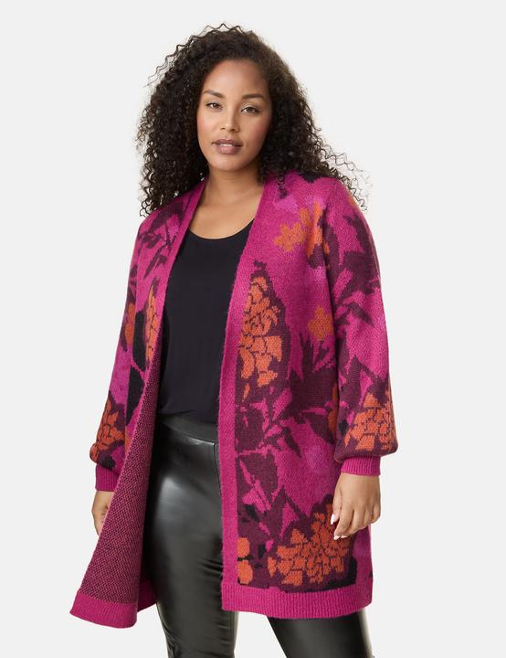 Produktbild Samoon Lange Strickjacke mit Jacquardmuster Jacke Strick - 63844 (46)