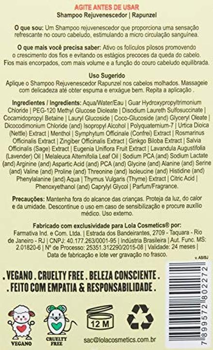 Actual product image Label.M Lola Brasil Rapunzel Collection Shampoo 250ml (Liquid shampoo, 250 ml)