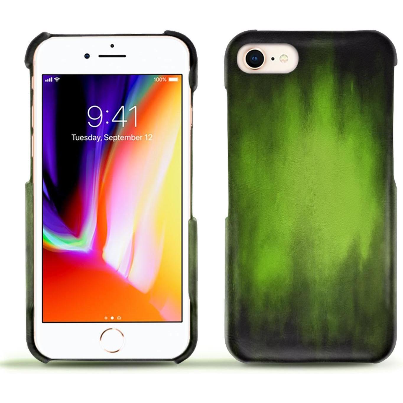 Noreve Lederschutzhülle (Apple iPhone 8), Smartphone Hülle, Grün