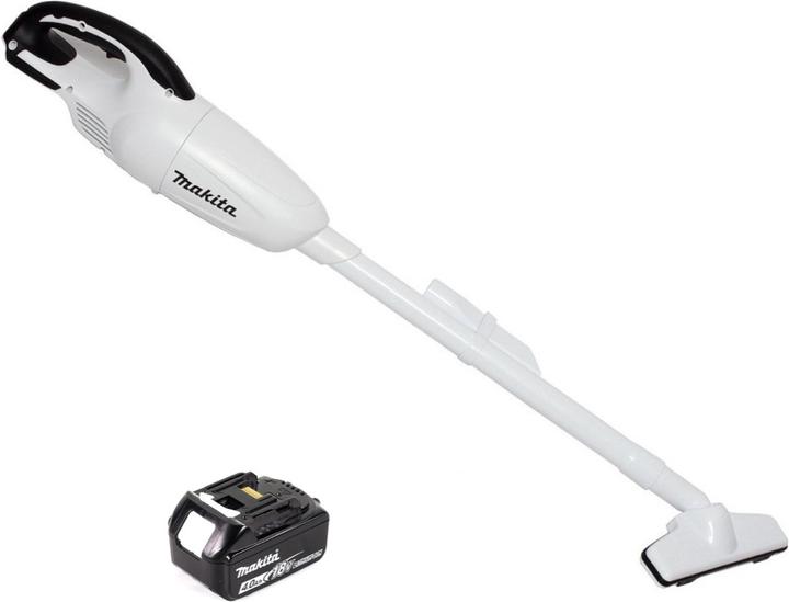 Produktbild Makita DCL 180 M1 W 18 V Li-Ion Akku-Staubsauger Weiss + 1 x 4,0 Ah Akku - ohne Ladegerät