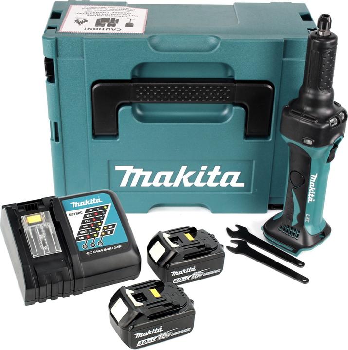 Produktbild Makita DGD 800 RMJ Akku Geradschleifer 18V + 2x Akku 4,0Ah + Ladegerät + Makpac (Geradschleifer)