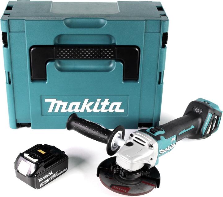 Actual product image Makita DGA 511 F1J Battery angle grinder 18V 125mm Brushless + 1x battery 3,0Ah + Makpac - without charger (125 mm)