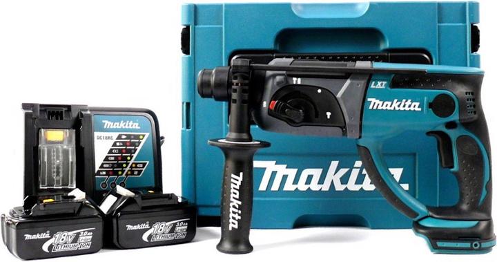Produktbild Makita BHR 202 Akku Kombihammer 18V 2,0J SDS Plus in Makpac mit 2x 3Ah Akku und Ladegerät (Akkubetrieb)