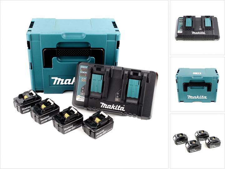 Actual product image Makita Power Source Kit 18V with 4x BL1840B battery 4.0Ah + DC18RD dual charger + Makpac (18 V)