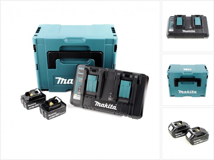 Image du produit Makita Kit Power Source 18V avec 2x BL1840B batterie 4,0Ah + DC18RD chargeur double + Makpac (18 V)