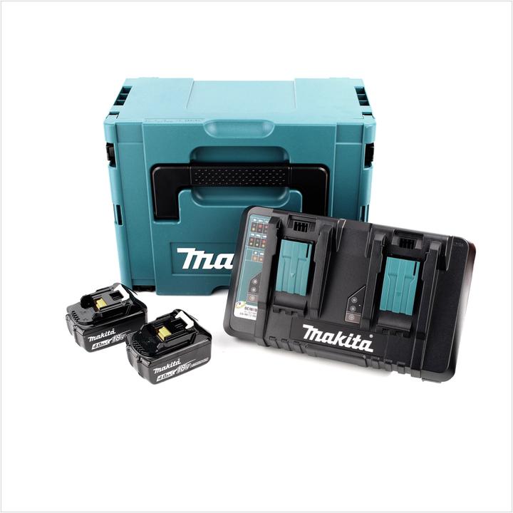 Image du produit Makita Kit Power Source 18V avec 2x BL1840B batterie 4,0Ah + DC18RD chargeur double + Makpac (18 V)