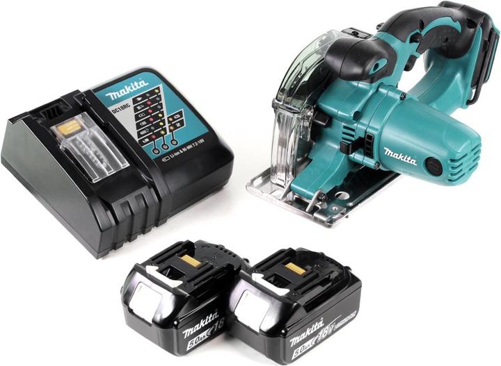 Immagine prodotto Makita DCS 552 RT 18 V batteria metallo sega circolare 136 mm + 2x 5.0 Ah batteria e caricatore + lama e S