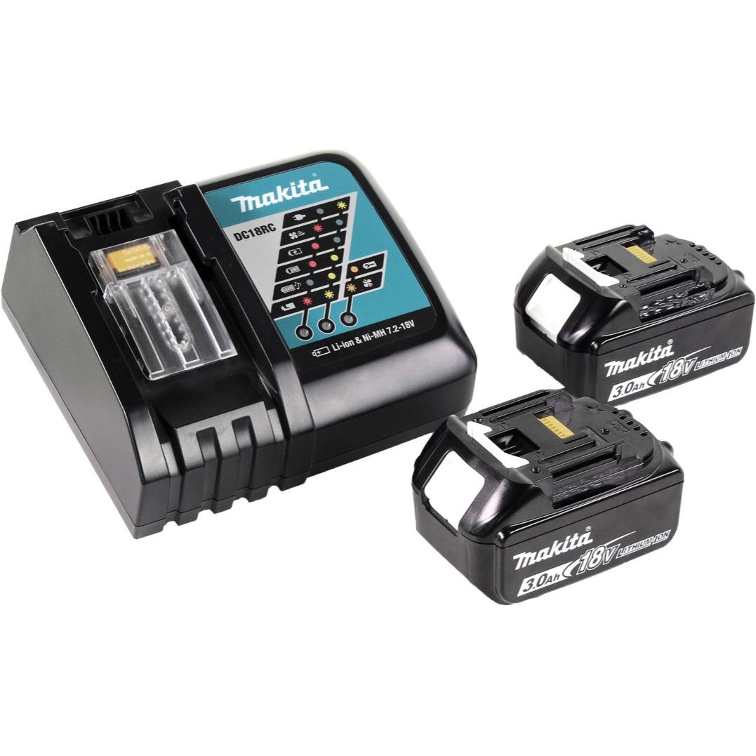 Makita, Arbeitsleuchte, DML 802 RF Akku Lampe 18 V Li-Ion für 14,4 und 18 V Akku + 2 x 3,0 Ah Akku + Ladegerät (180 lm)