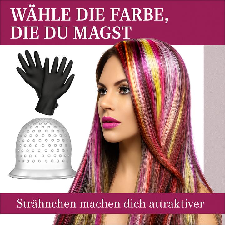 Immagine prodotto Jerbat Haarfärbung-Highlights-Kappe mit Haken + Handschuhe