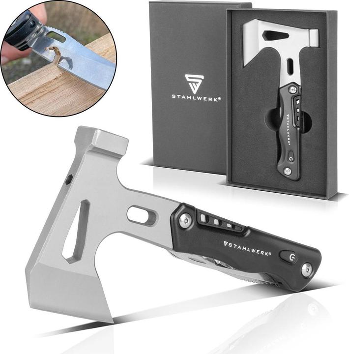 Image du produit Stahlwerk Outil multifonctionnel Kit de survie avec couteau de poche Lampe de poche LED (10 Fonctions)