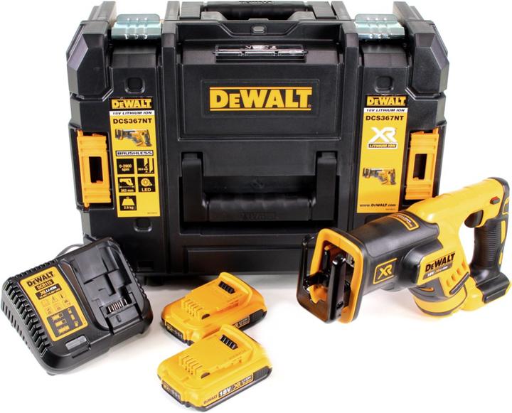 Actual product image DeWalt DCS 367 D2 Battery Reciprocating Saw 18V Brushless + 2x Battery 2.0Ah + Charger + TSTAK