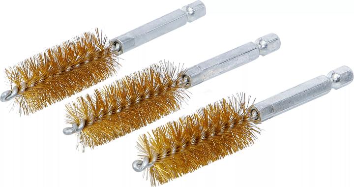Productafbeelding BGS Messing borstel | 18 mm | Aandrijving zeskantkop 6,3 mm (1/4") | 3 stuks.