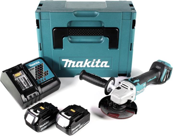 Actual product image Makita DGA 511 RMJ Battery angle grinder 18V 125mm Brushless + 2x battery 4.0Ah + charger + Makpac (125 mm)