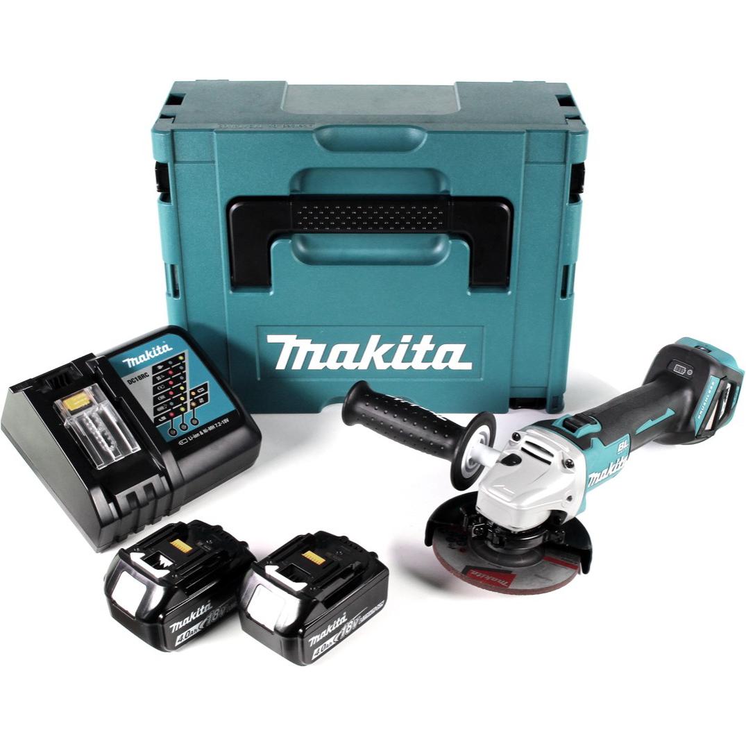 Thumbnail - Makita, Winkelschleifer, DGA 511 RMJ Akku Winkelschleifer 18V 125mm Brushless + 2x Akku 4,0Ah + Ladegerät + Makpac (125 ...