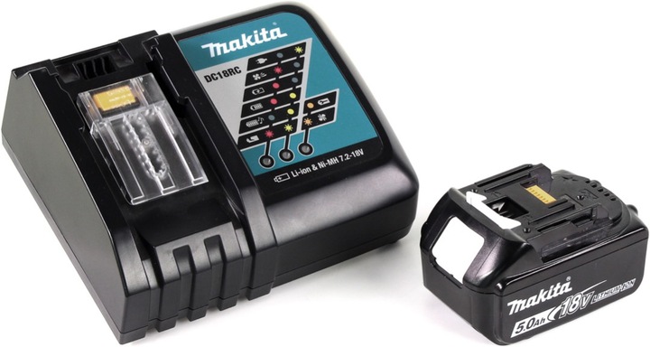 Actual product image Makita DGA 511 RT1J Battery angle grinder 18V 125mm Brushless + 1x battery 5.0Ah + charger + Makpac (125 mm)