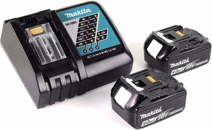 Actual product image Makita DBN 500 RMJ Battery upsetting nailer 15-50 mm 90° 18 V with 2x 4.0 Ah battery and charger in MakPa