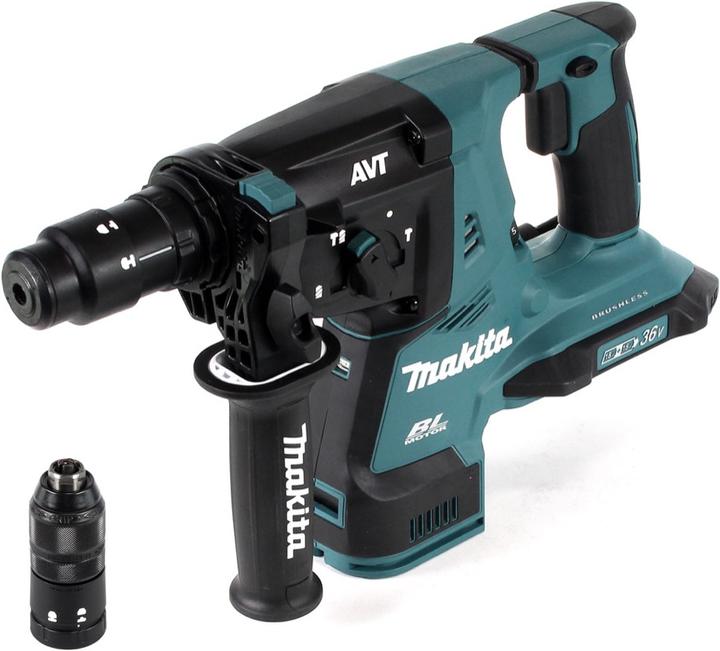 Actual product image Makita DHR 281 RMJ Brushless cordless hammer drill 28 mm in Makpac with 2x 18 V- 4 Ah/4000 mAh battery and (Rechargeable battery operated)