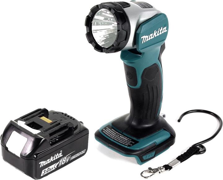 Actual product image Makita DML 802 F1 Battery lamp 18 V Li-Ion for 14,4 and 18 V battery + 1 x 3,0 Ah battery - without charger (180 lm)