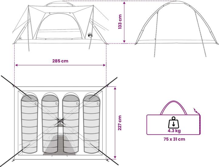 Produktbild vidaXL Campingzelt (4 Personen)