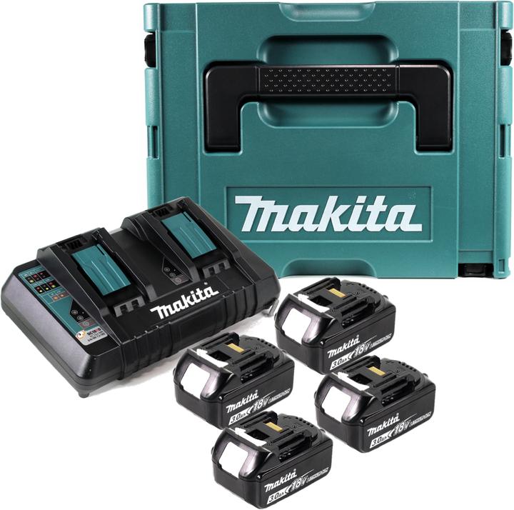 Actual product image Makita Power Source Kit with 4x BL1830B battery 3.0Ah + DC18RD dual charger + Makpac (18 V)