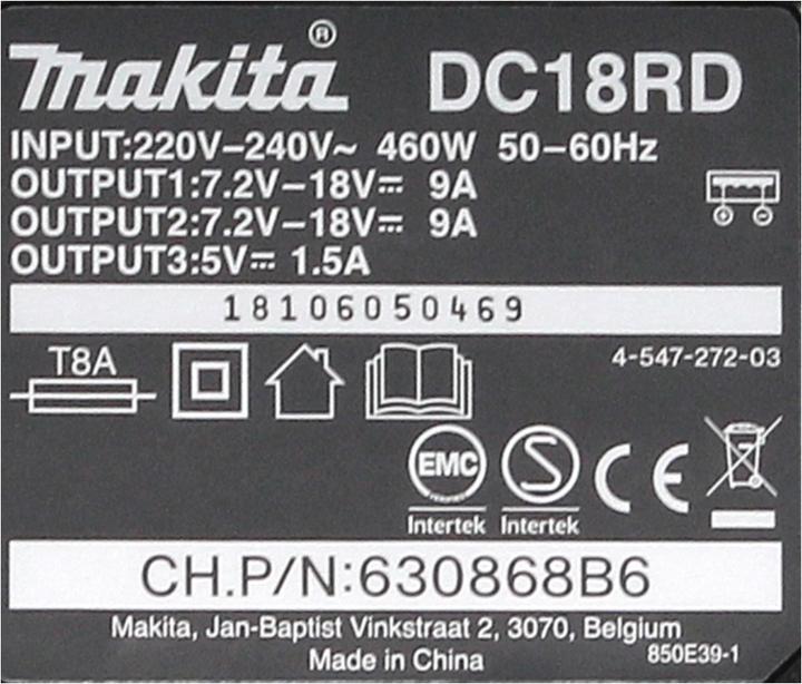 Actual product image Makita Power Source Kit with 4x BL1830B battery 3.0Ah + DC18RD dual charger + Makpac (18 V)