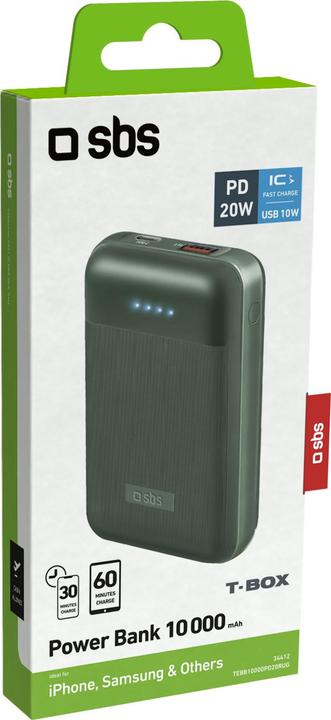 Image du produit SBS Délivrance de puissance 20W, 10 000 mAh (10000 mAh, 20 W, 37 Wh)