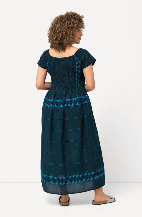 Produktbild Ulla Popken Maxikleid, Ethnomuster, Carree-Ausschnitt, Halbarm (50, 52)