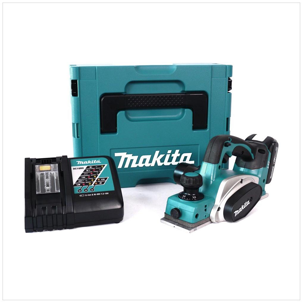 Makita, Piallatrice, DKP 180 RA1J Pialla a batteria 18V ​​​​​​​in valigetta MAKPAC + 1x Batteria 2,0 Ah + Caricaba