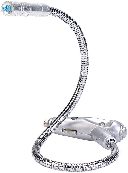 Lunartec Lampe de lecture à col de cygne à LED pour voiture, à brancher sur l'allume-cigare de la voiture