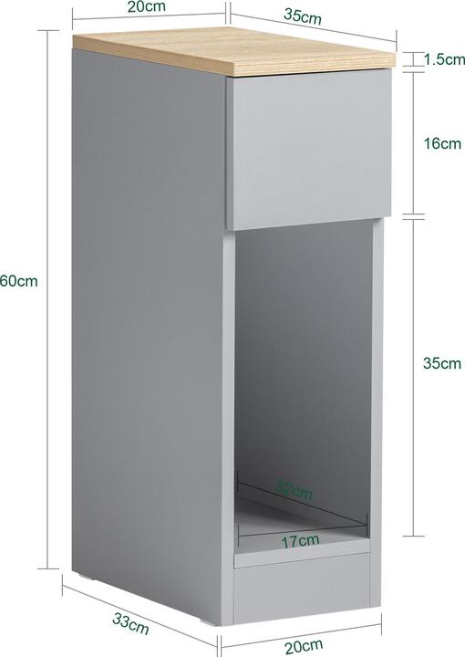 Actual product image SoBuy Bedside table with drawer (20 x 60 x 35 cm)