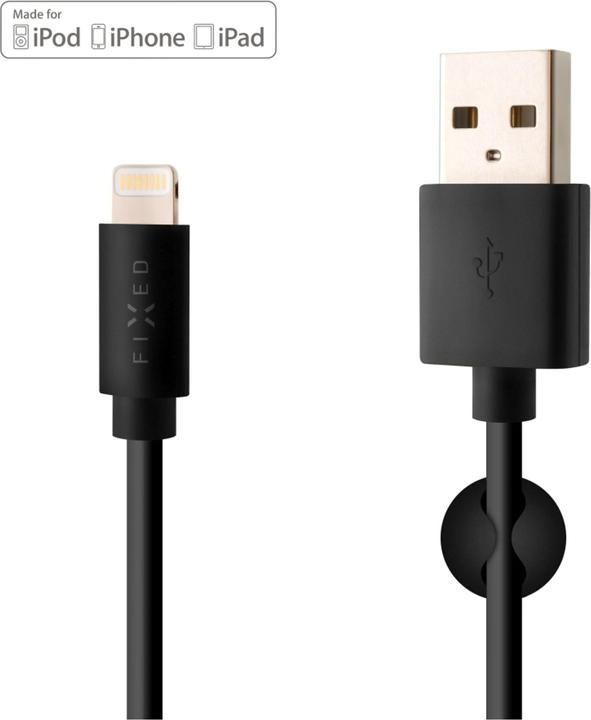 Fixed USB cable USB-A - Lightning 1m Black (FIXD-UL-BK) (1 m, USB 2.0)