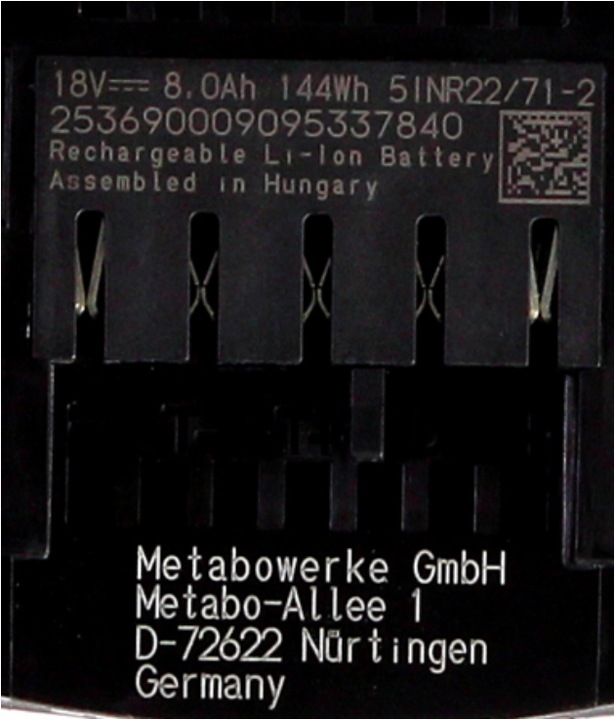 Actual product image Metabo LiHD battery pack (18 V)