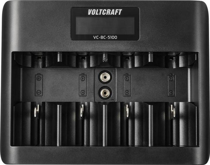 Produktbild Voltcraft VC-BC-5100 Rundzellen-Ladegerät NiMH, LiIon Mignon (AA), Micro (AAA) (1 Stk., 9V Block, AA, AAA)