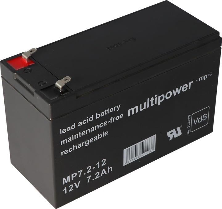 Actual product image Multipower Battery MP7.2-12, VDS approval (12 V, 7.20 Ah)