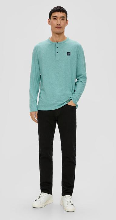 Produktbild s.Oliver T-Shirt Meliertes Longsleeve mit Henleyausschnitt (L)