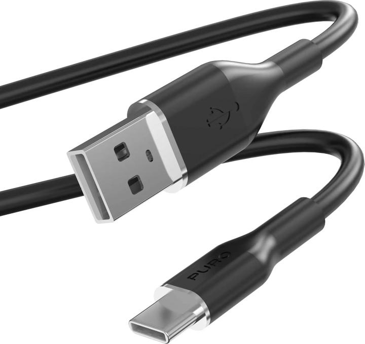 Actual product image Puro ICON Soft Cable - Cable USB-A do USB-C 1.5 m (Black) (1.50 m, 18 W)