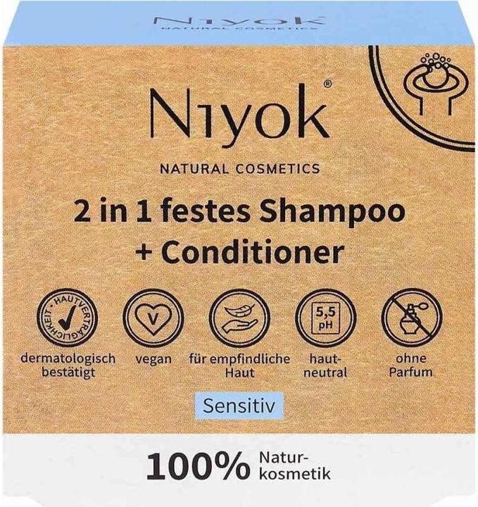 Actual product image Niyok Solid Shampoo and Conditioner Sensitive 80 g (Solid shampoo, 80 g)