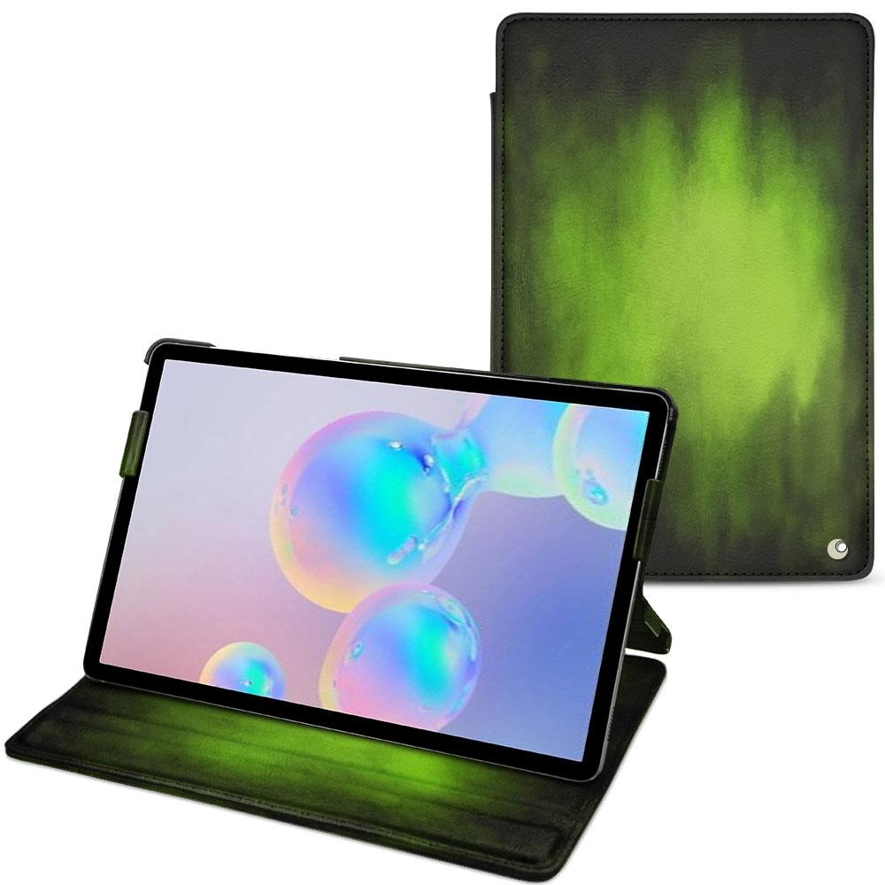 Noreve Lederschutzhülle horizontal (Galaxy Tab S6), Tablet Hülle, Grün