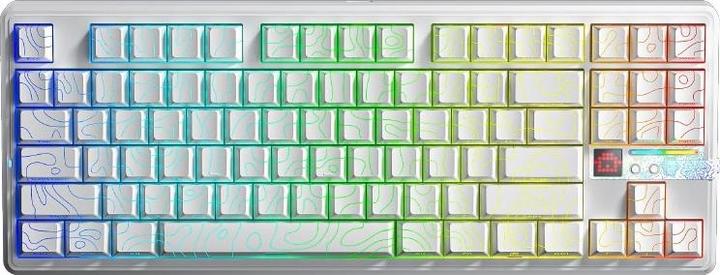 Aula Gasket F87 Pro V2 White Contour Engravered Star Vector RGB Tastatur (DE, Kabelgebunden, Kabellos)