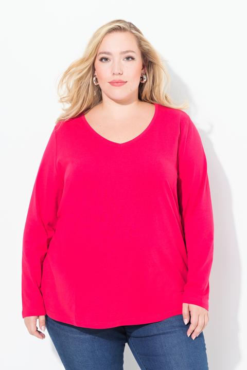 Produktbild Ulla Popken Shirt, Slim, V-Ausschnitt, Langarm (62)