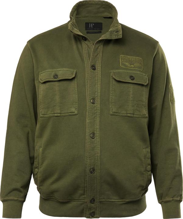 Actual product image JP1880 sweat jacket, stand-up collar, badges, vintage look, up to 8XL (4XL)