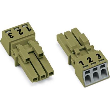 50x Wago Buchse 3-polig, Elektronikkabel + Stecker, Grün